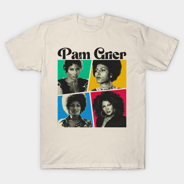 Pam Grier Comics Black T-Shirt by sepatubau77